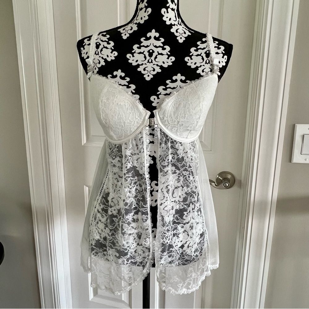 VICTORIAS SECRET I Do Collection Bridal Lingerie Bra Nightie White Lace 36D